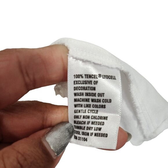 Crown and Ivy White Tunic Top Women Size M V-neck Bell Sleeve NEW FLAW - Picture 6 of 8